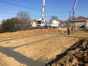 Coulage des fondations - Chantier près de Toulouse